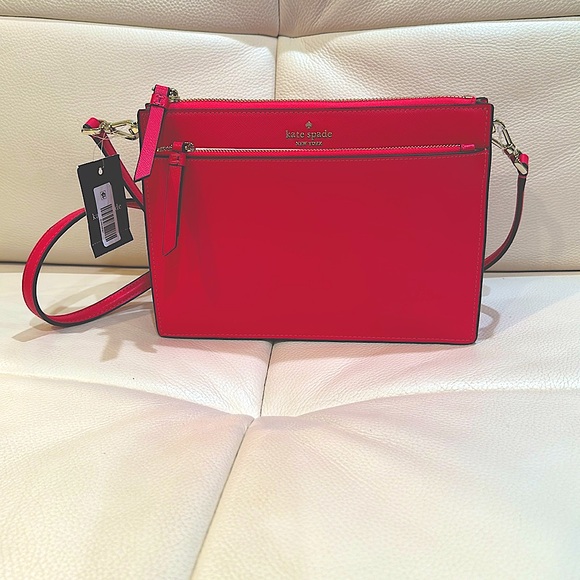 kate spade Handbags - Kate Spade New York Cameron Zip Crossbody Bag Silver Hardware
